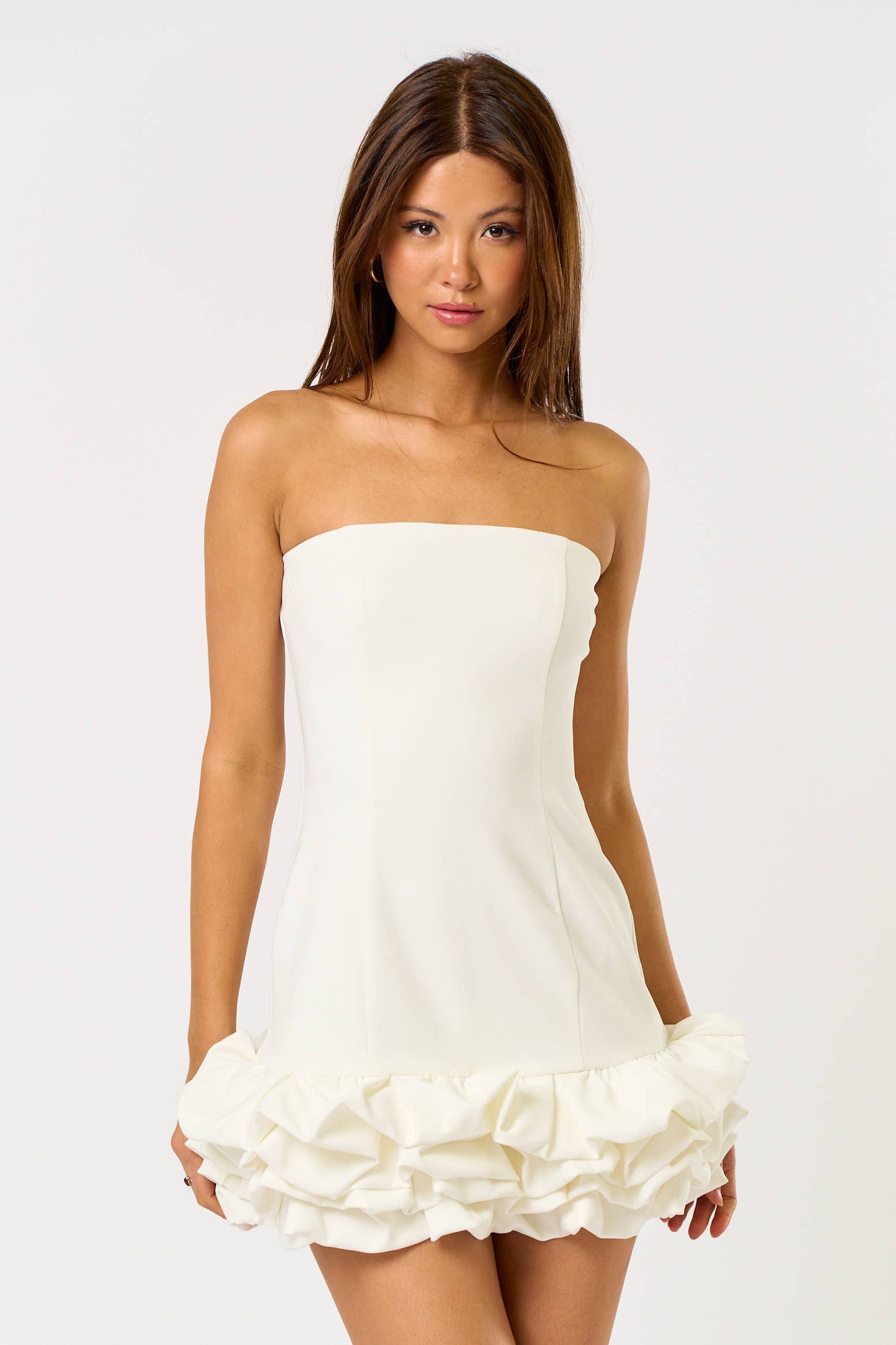 Ruffled Tube Mini Dress
