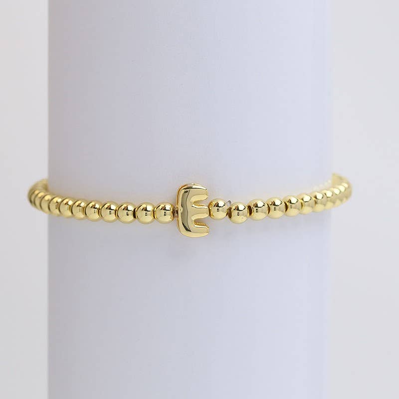 INITIAL MONOGRAM BUBBLE STRETCH BEAD BRACELET | 40B118
