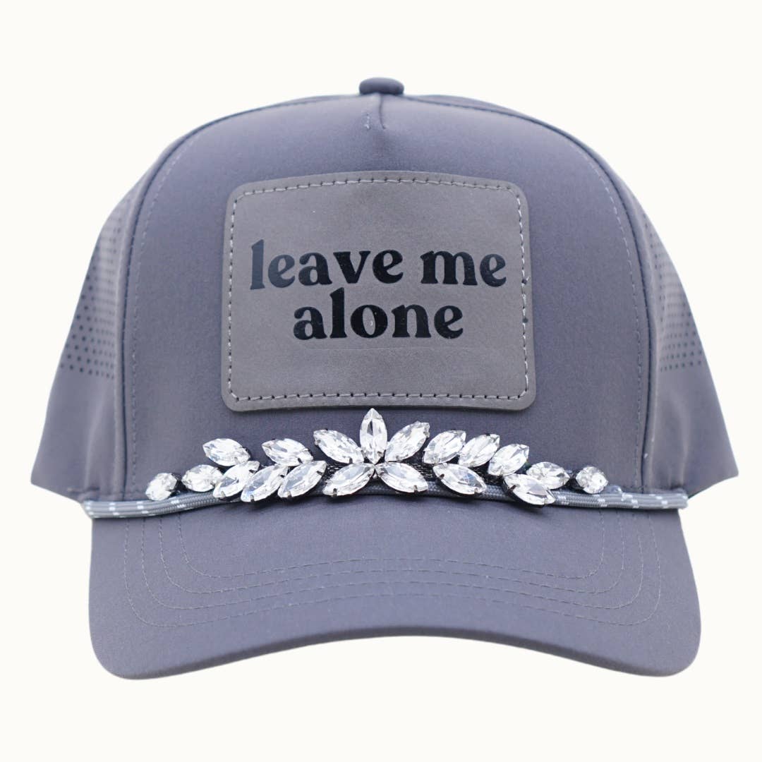 LEAVE ME ALONE Bejeweled Glitz Athletic Trucker Cap