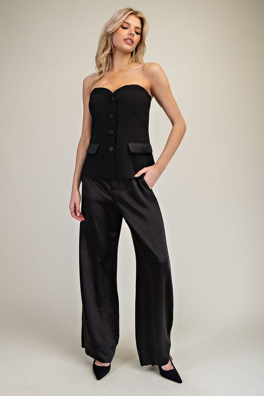 Strapless Tuxedo Top