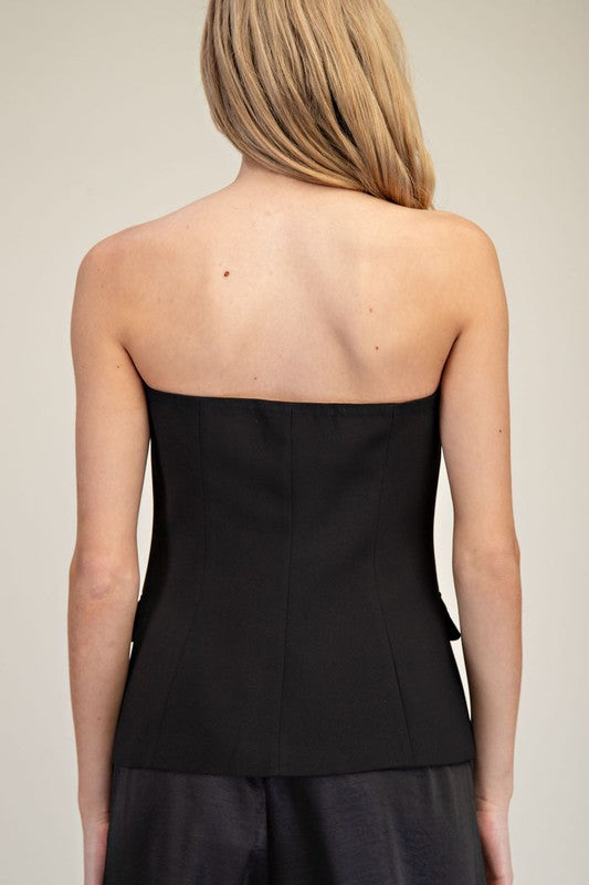 Strapless Tuxedo Top
