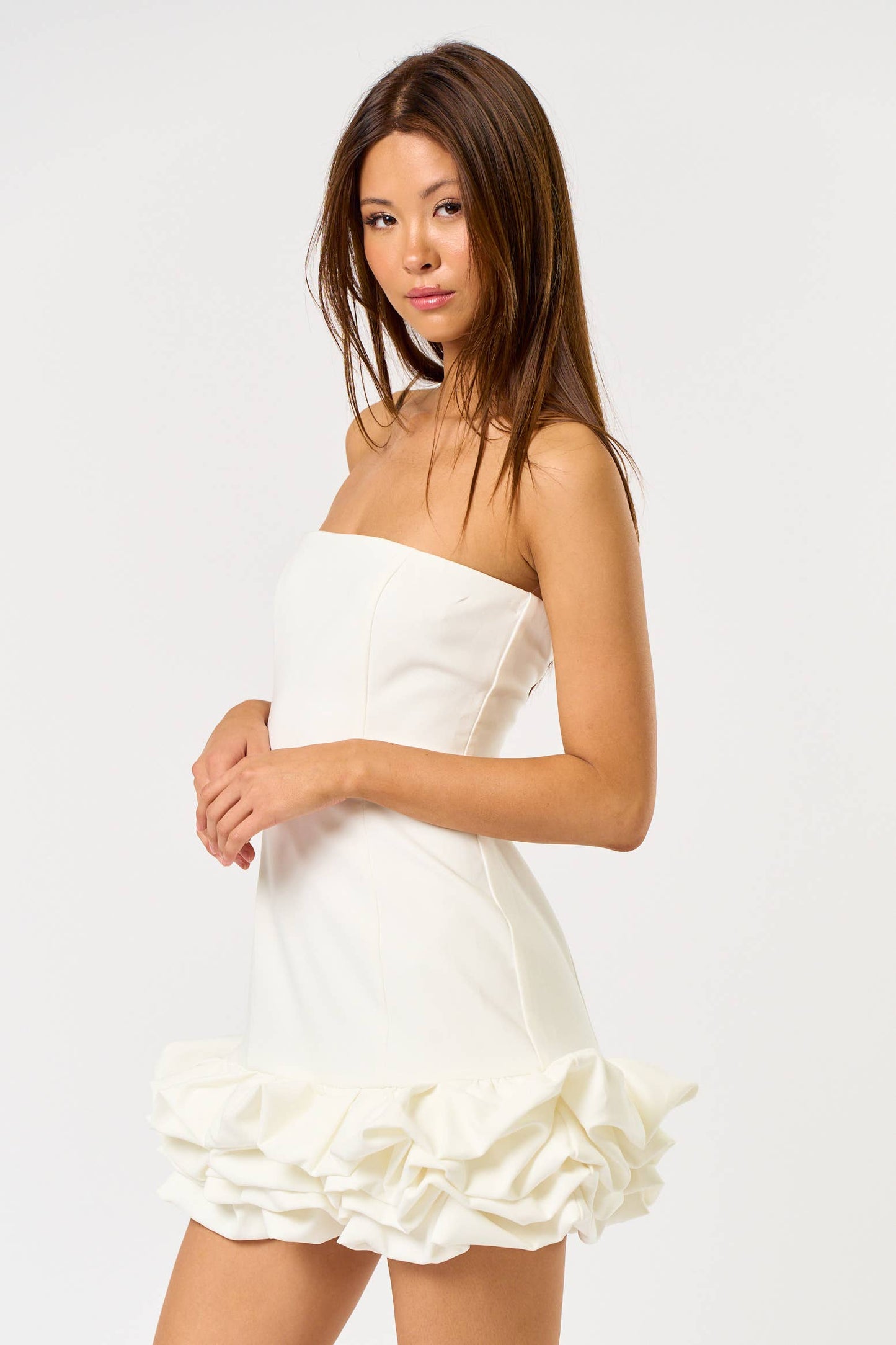Ruffled Tube Mini Dress