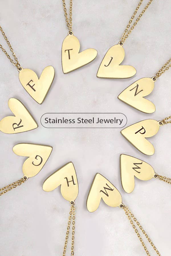 STAINLESS STEEL TARNIS FREE INITIAL HEART NECKLACE | 80N688