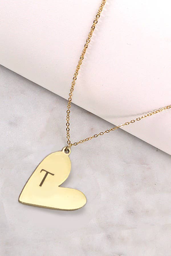 STAINLESS STEEL TARNIS FREE INITIAL HEART NECKLACE | 80N688
