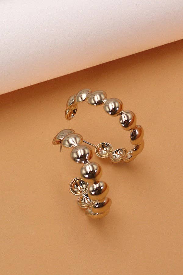 GOLD BUBBLE HOOP EARRINGS