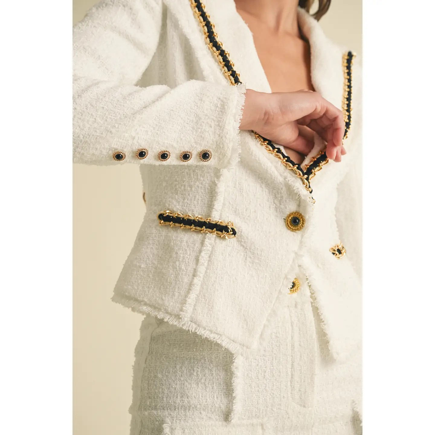 Winter White Tweed Blazer