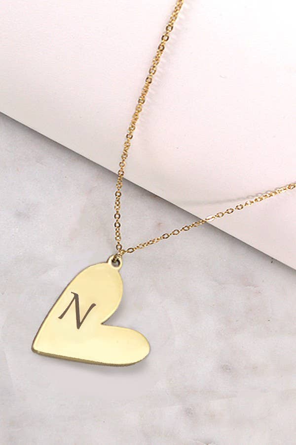 STAINLESS STEEL TARNIS FREE INITIAL HEART NECKLACE | 80N688