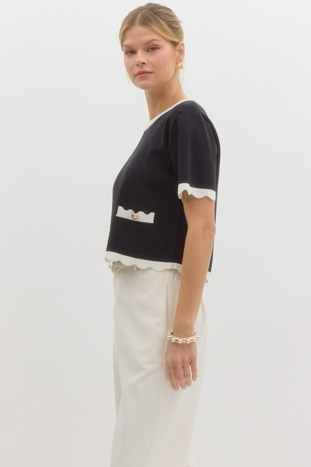 Scallop Knit Top