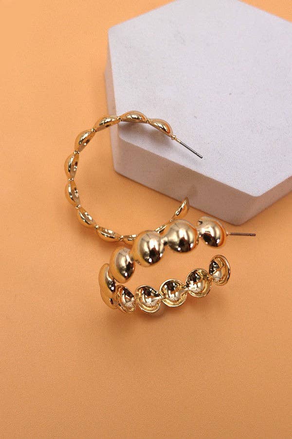 GOLD BUBBLE HOOP EARRINGS