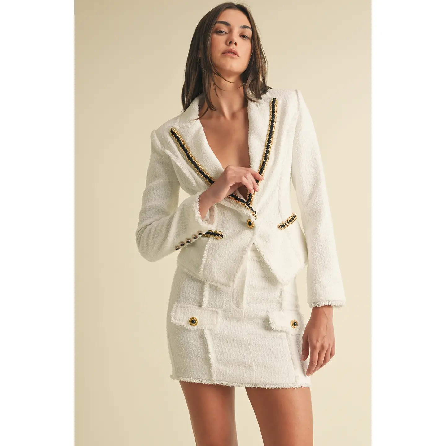 Winter White Tweed Blazer