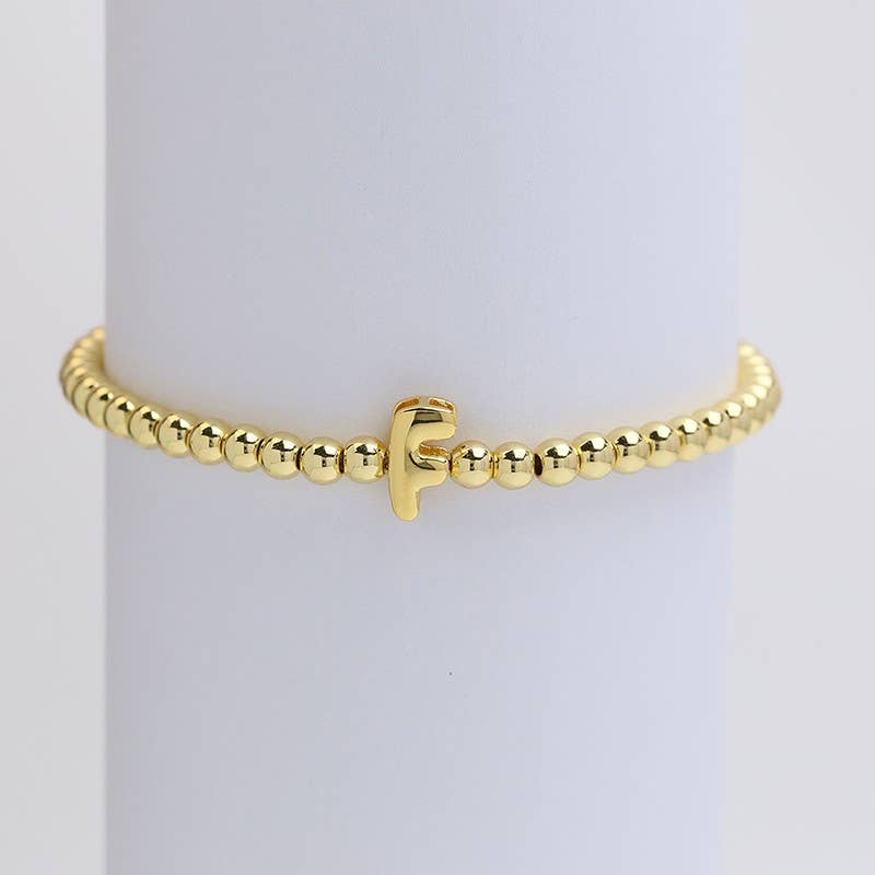 INITIAL MONOGRAM BUBBLE STRETCH BEAD BRACELET | 40B118