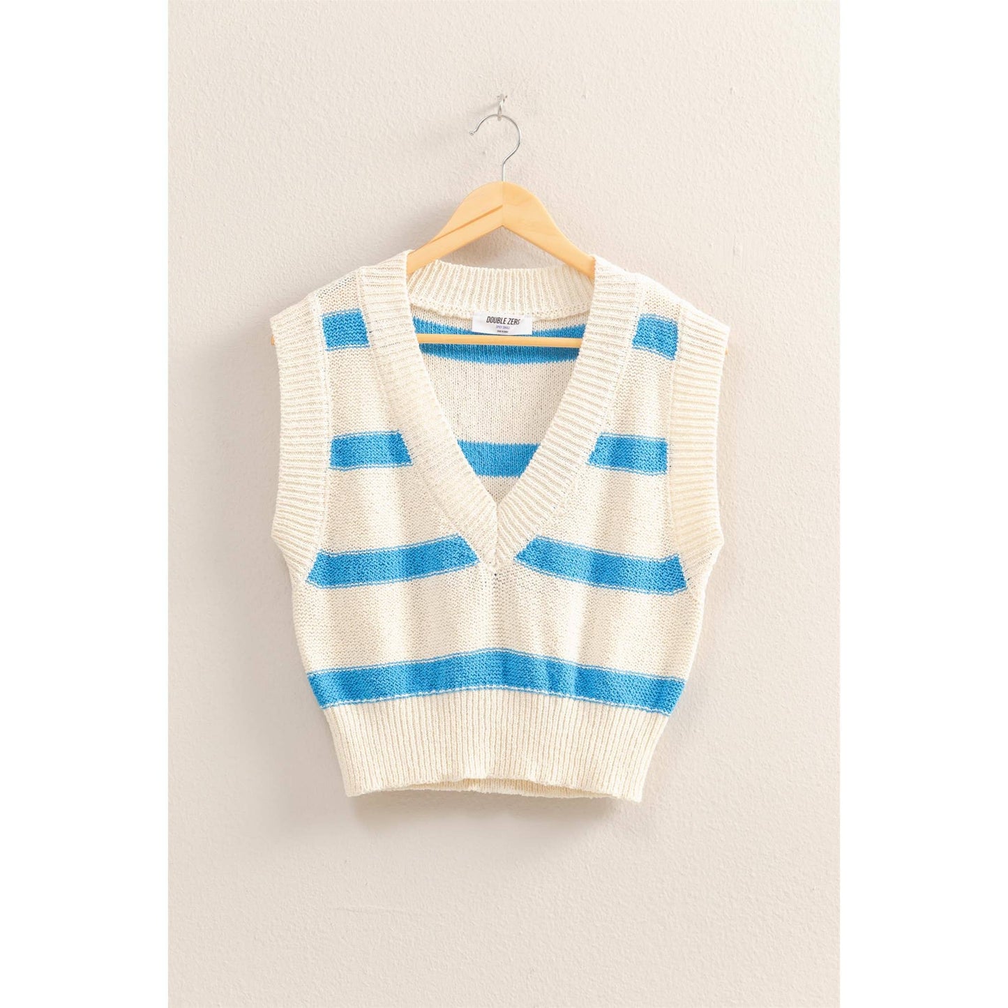 Striped V-Neck Sweater Vest