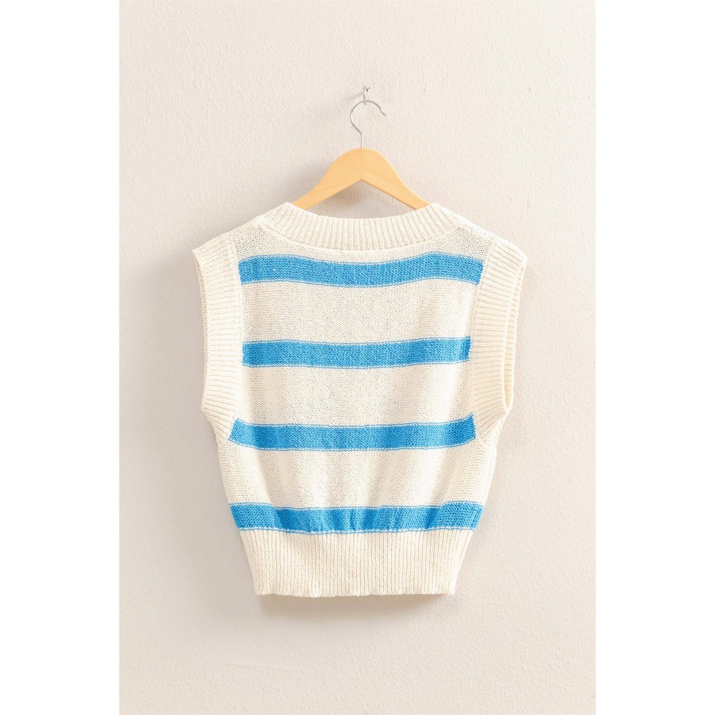 Striped V-Neck Sweater Vest