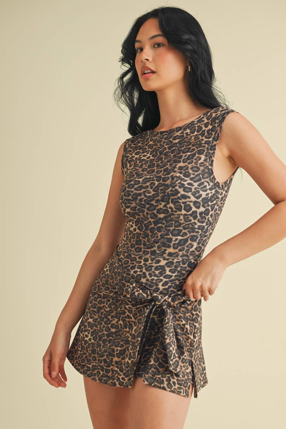 Leopard Tie Front Dress