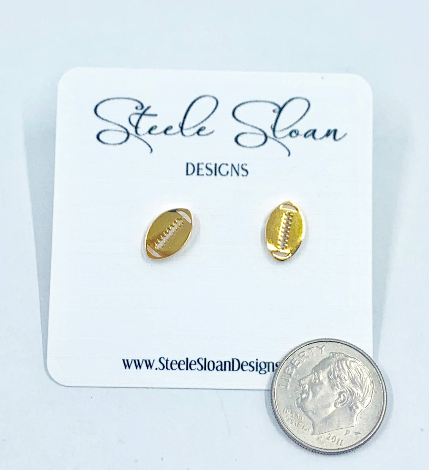 Football Gold Stud Earrings
