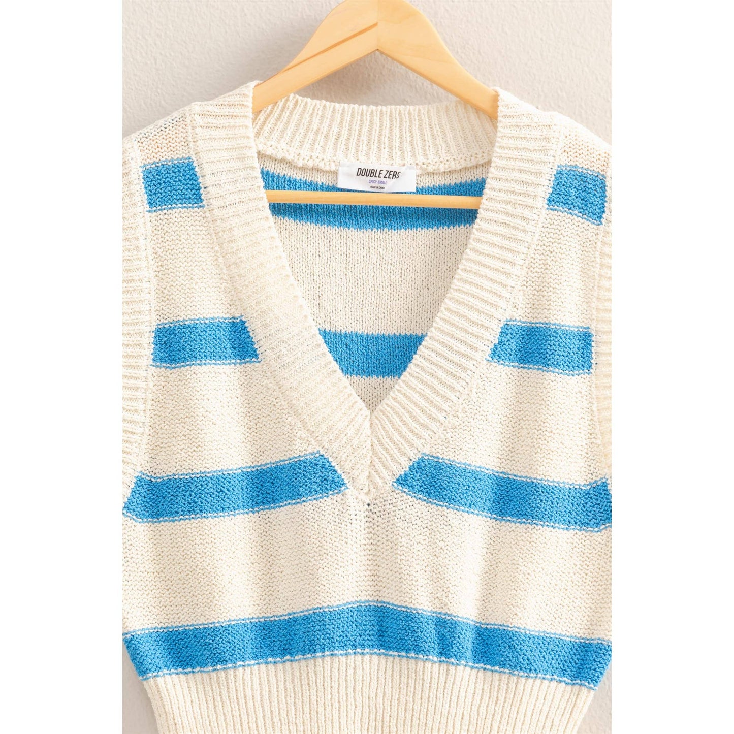 Striped V-Neck Sweater Vest