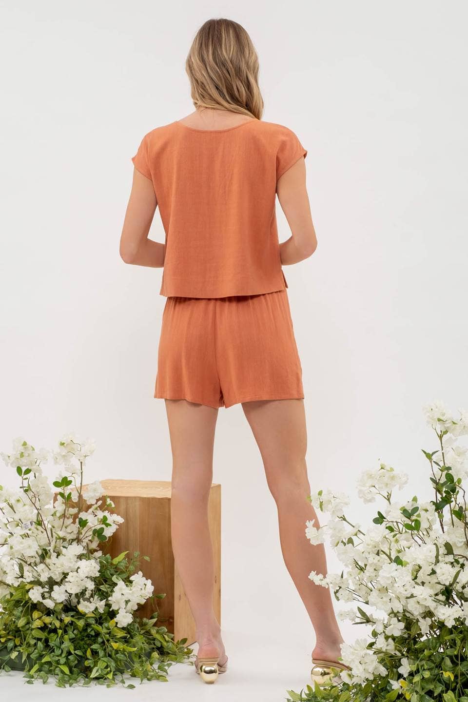 LINEN BLEND SHORTS SET