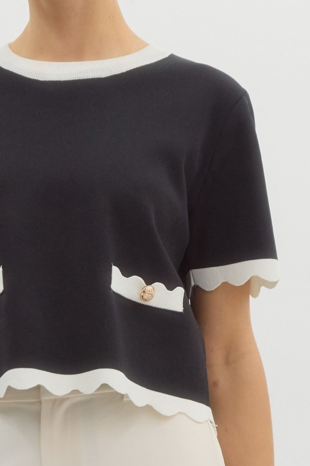 Scallop Knit Top