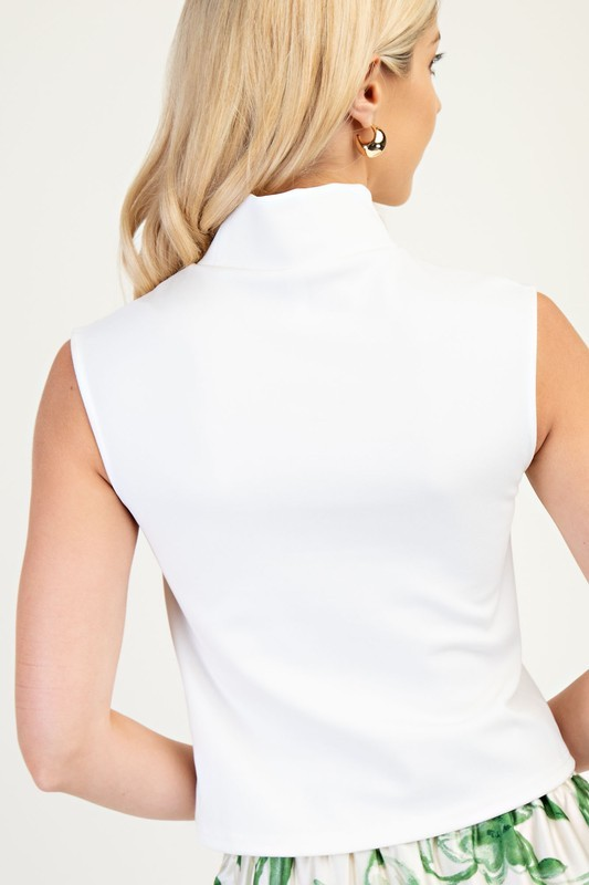 Mock Neck Sleeveless Top