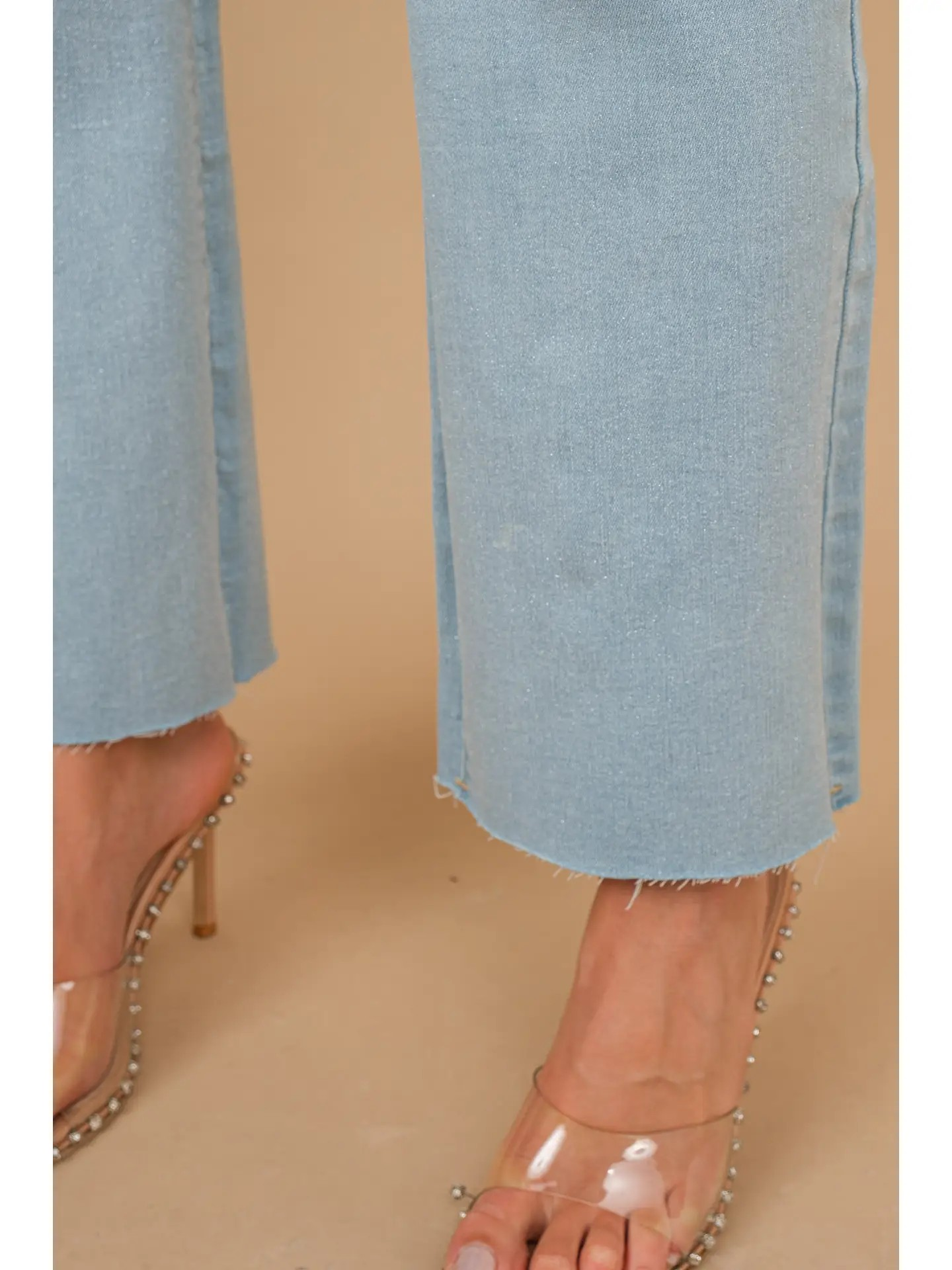 Light Shimmer Glitter Stretch Mid Rise Denim Jeans