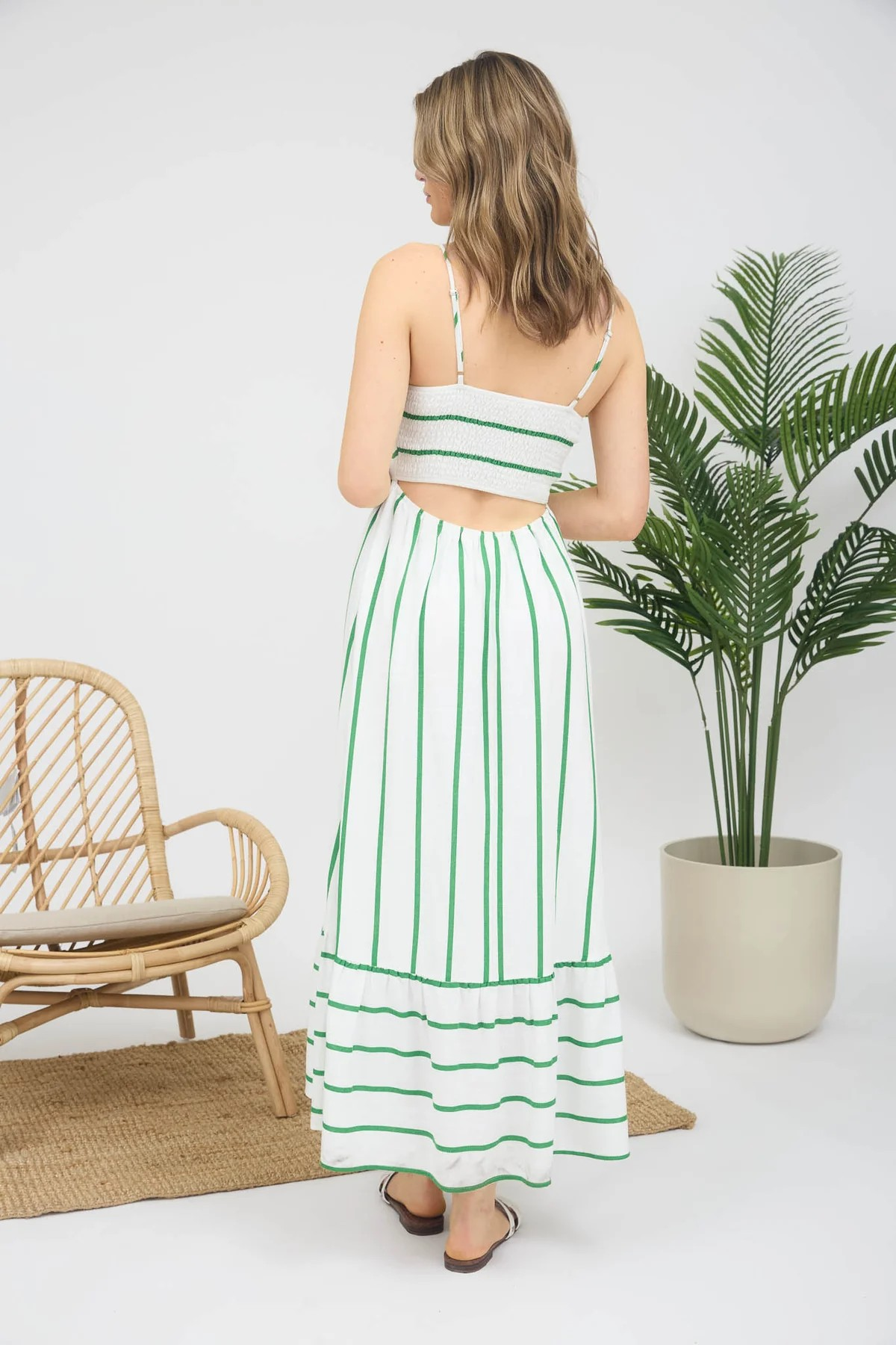 Green and White Maxi