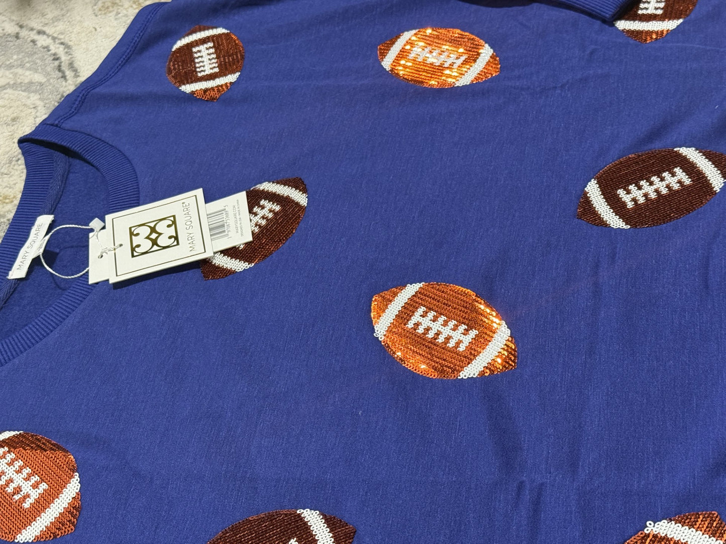 Sequin Football Sweatshirt