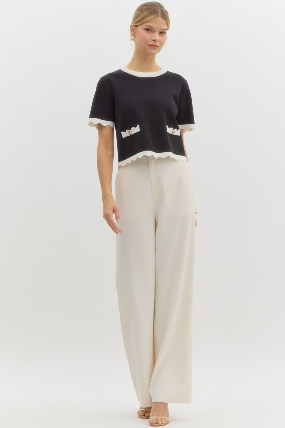 Scallop Knit Top