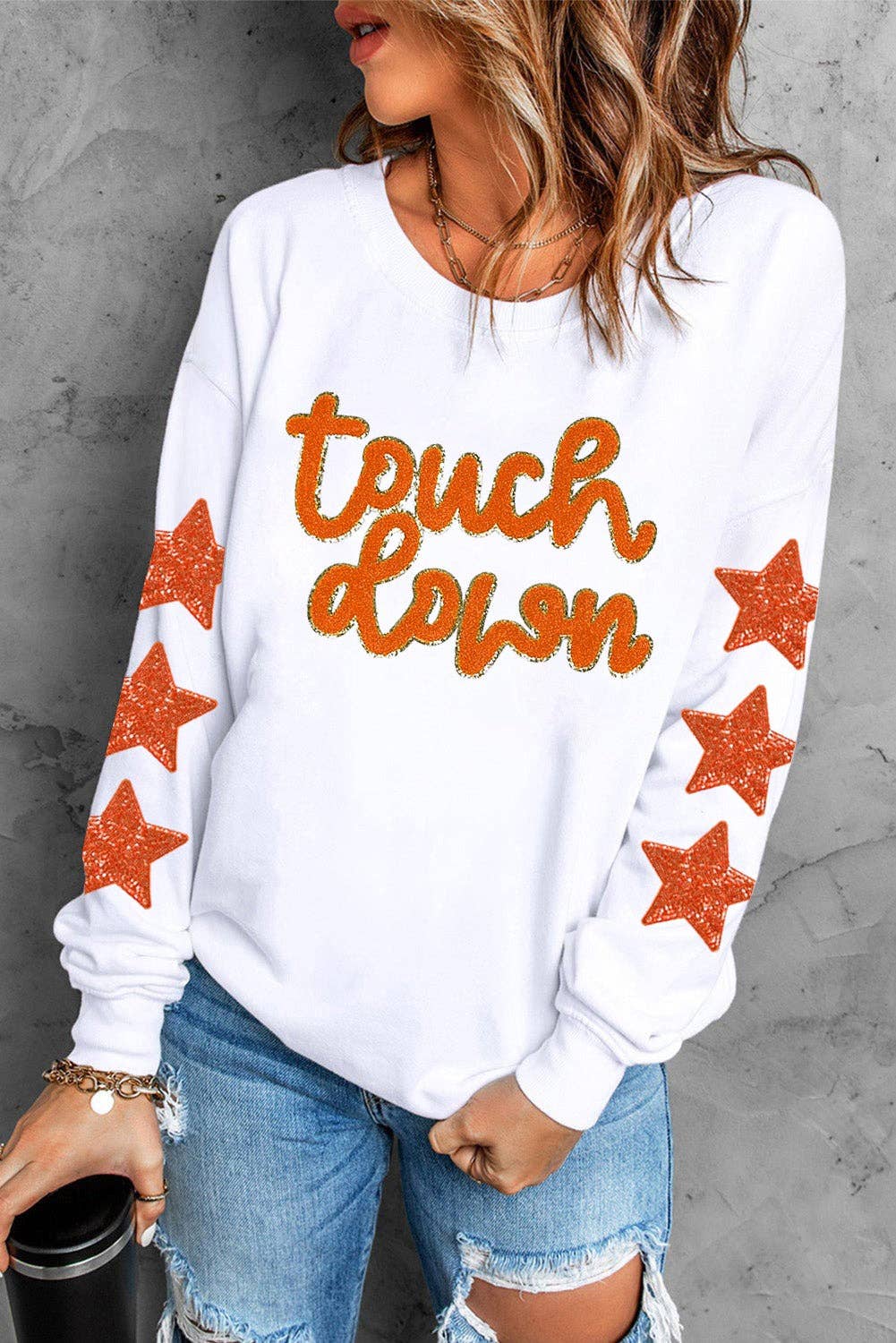 Touch Down Patched Sweatshirt