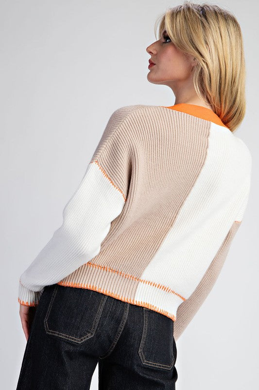 Color Block Cardigan