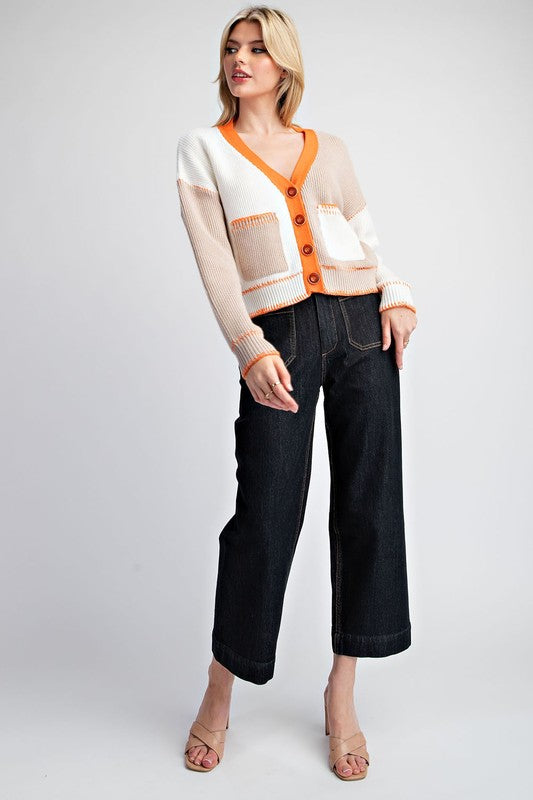 Color Block Cardigan