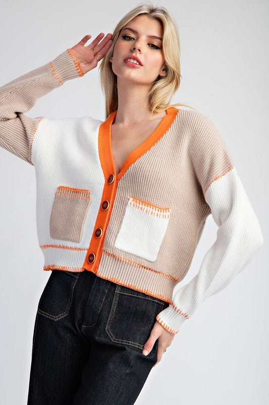 Color Block Cardigan