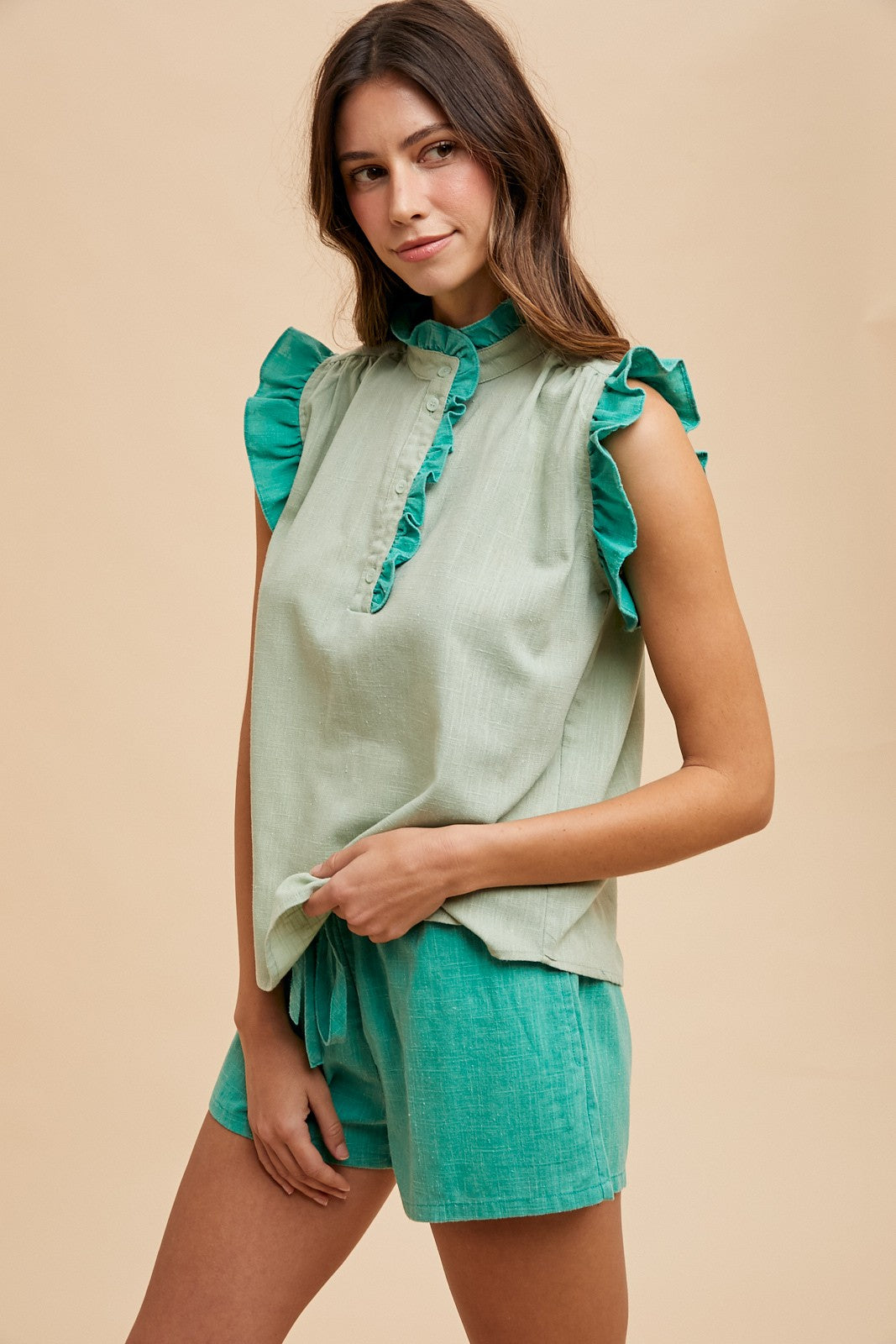 Green Linen Set