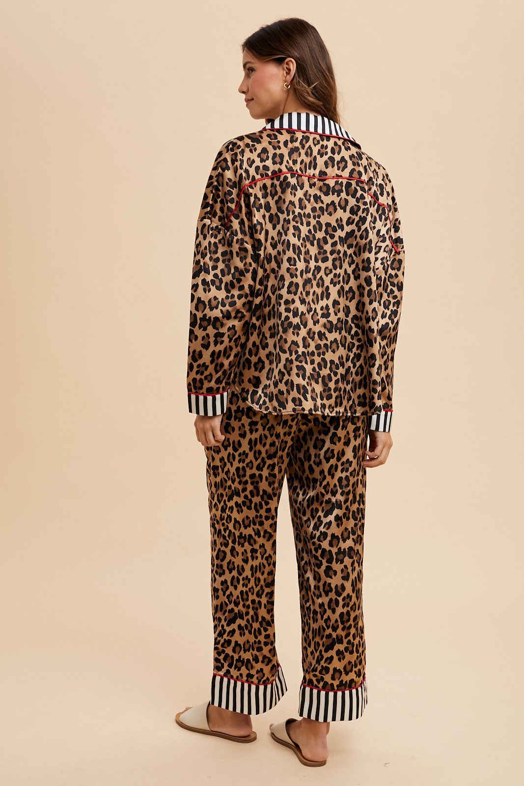 Satin Leopard PJ Set