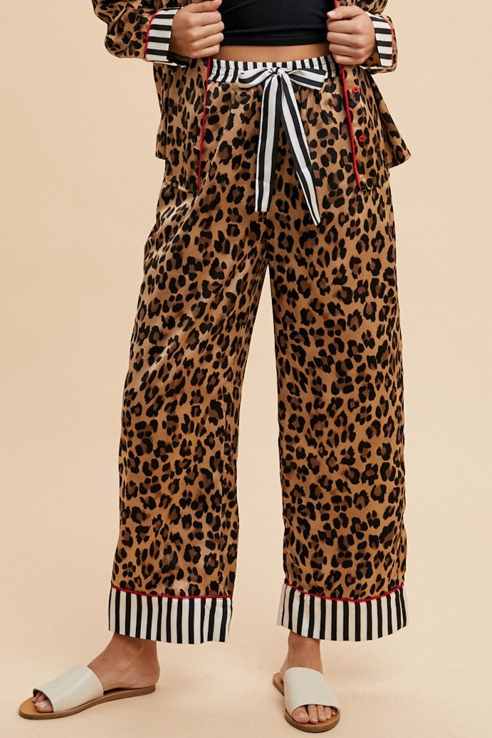 Satin Leopard PJ Set