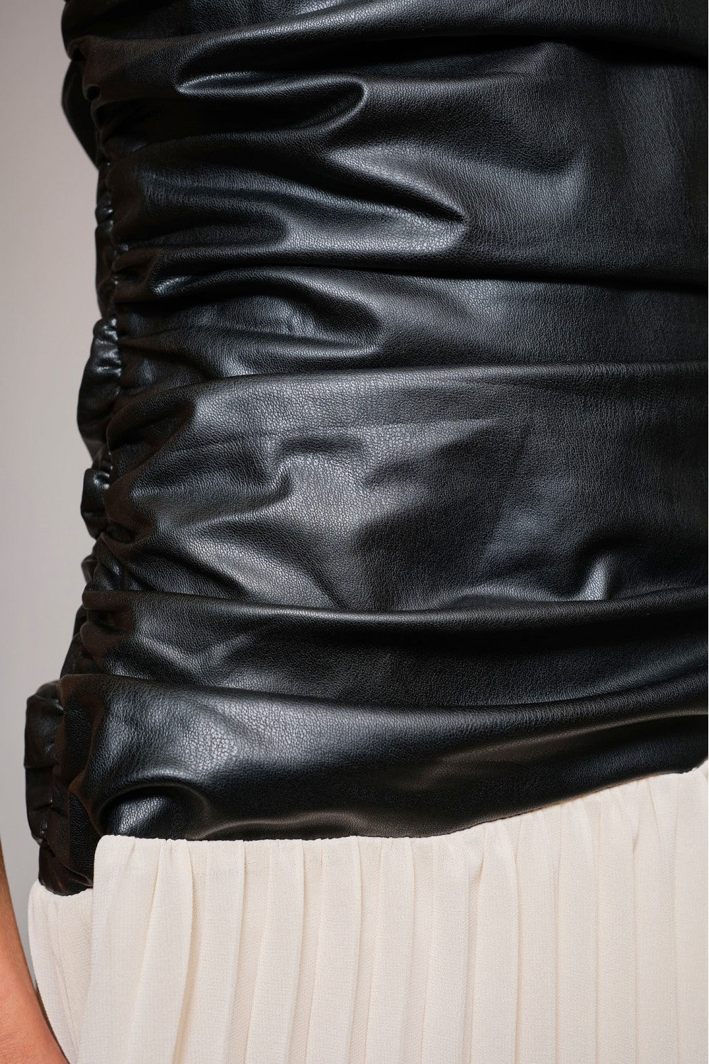 Leather Chiffon Dress