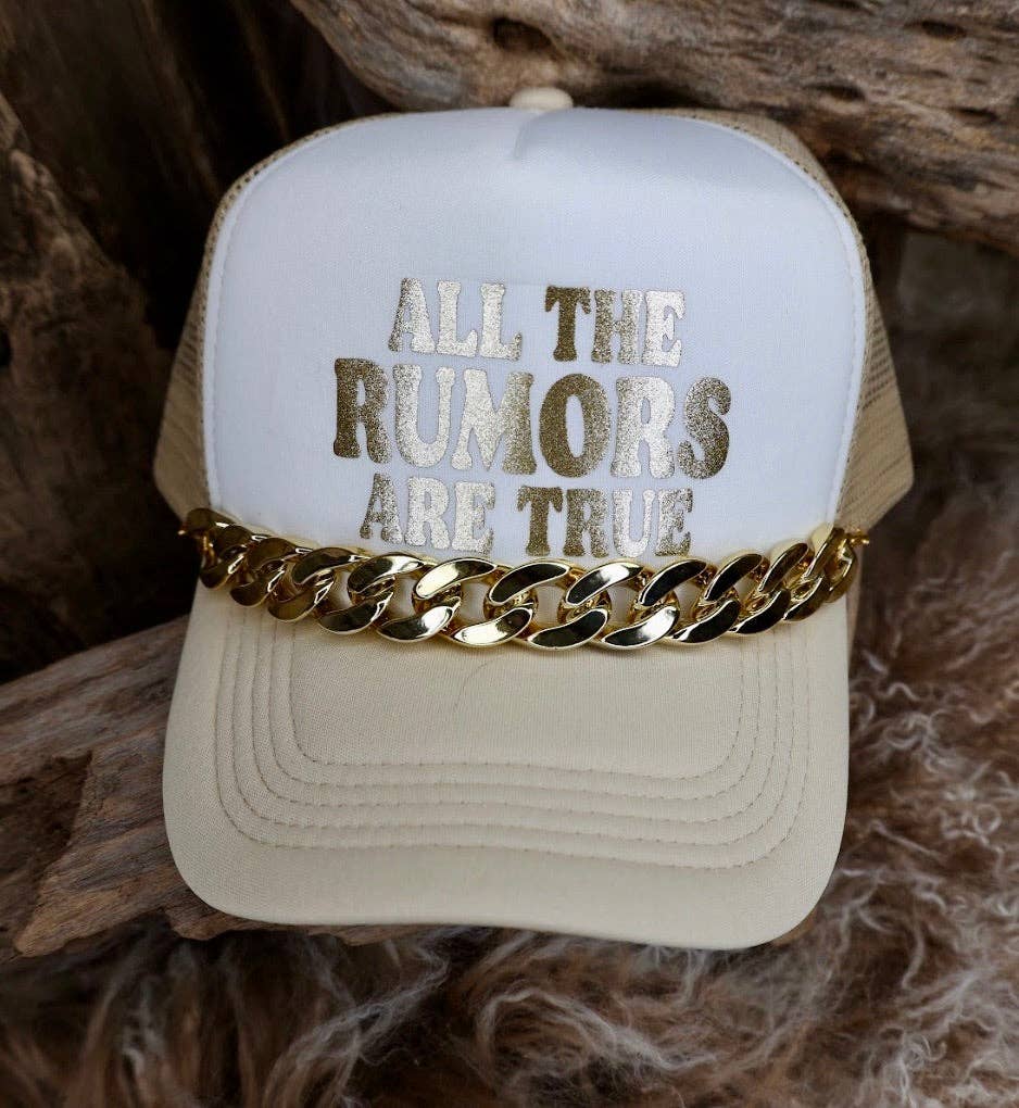 TRUCKER CAP All the Rumors are True TanGold
