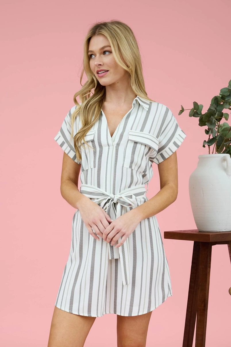Olive Stripped Dress