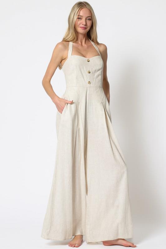 Halter Linen Jumpsuit