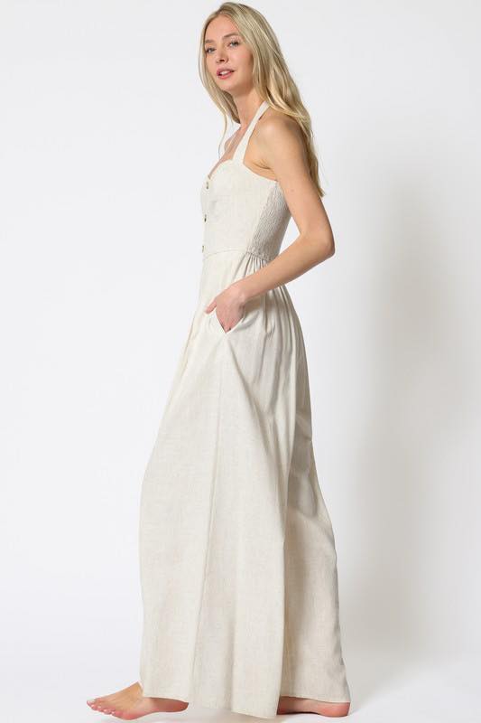 Halter Linen Jumpsuit