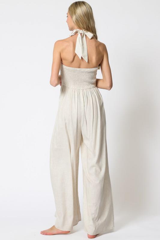 Halter Linen Jumpsuit