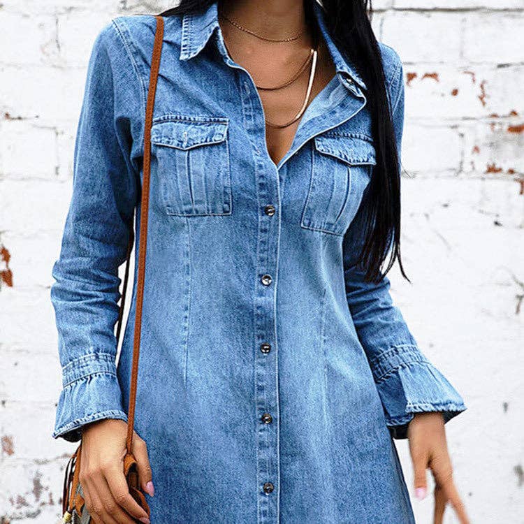 Zoe Button Down Denim Dress
