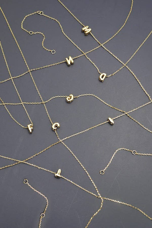 MINI PERSONALIZED INITIAL 3D BUBBLE LETTER NECKLACE | 80N324