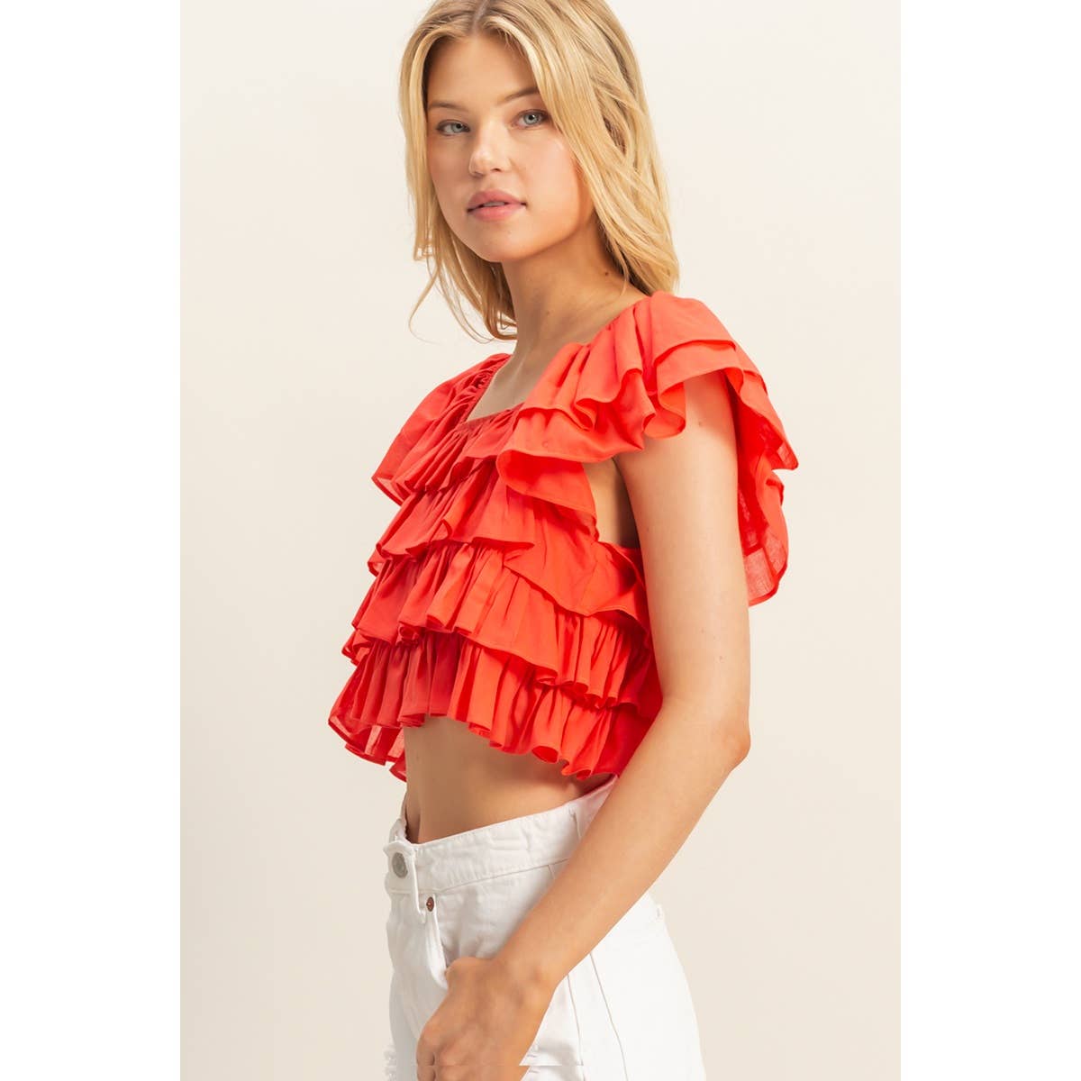 Ruffle Crop Blouse