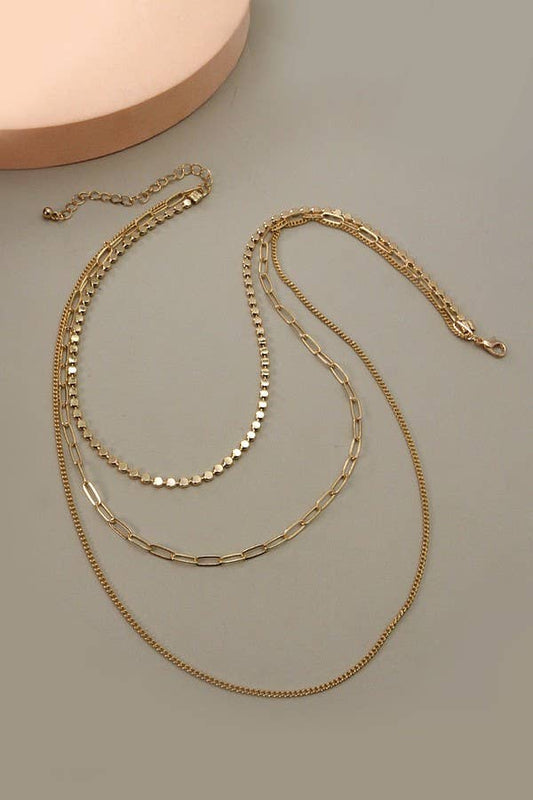 UNIQUE CHAIN 3 MULTI LAYER NECKLACE