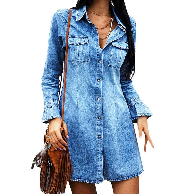 Zoe Button Down Denim Dress
