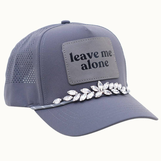 LEAVE ME ALONE Bejeweled Glitz Athletic Trucker Cap