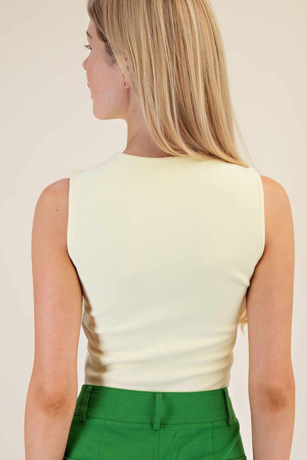Sleeveless Cream Crop Top