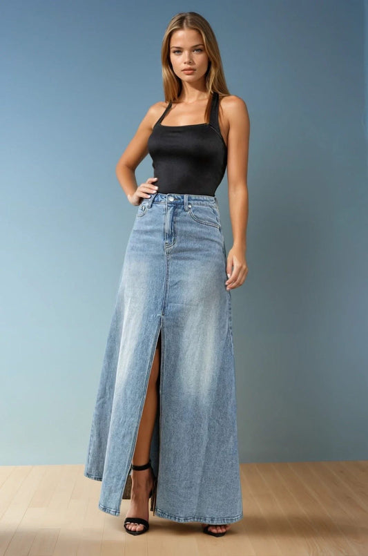 Long Denim Skirt