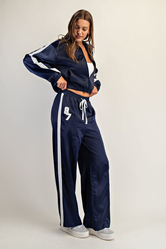 Lace Trim Varisty Pant