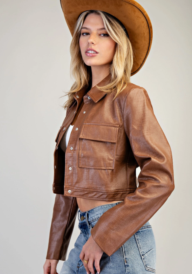 Crop Leather Jacket